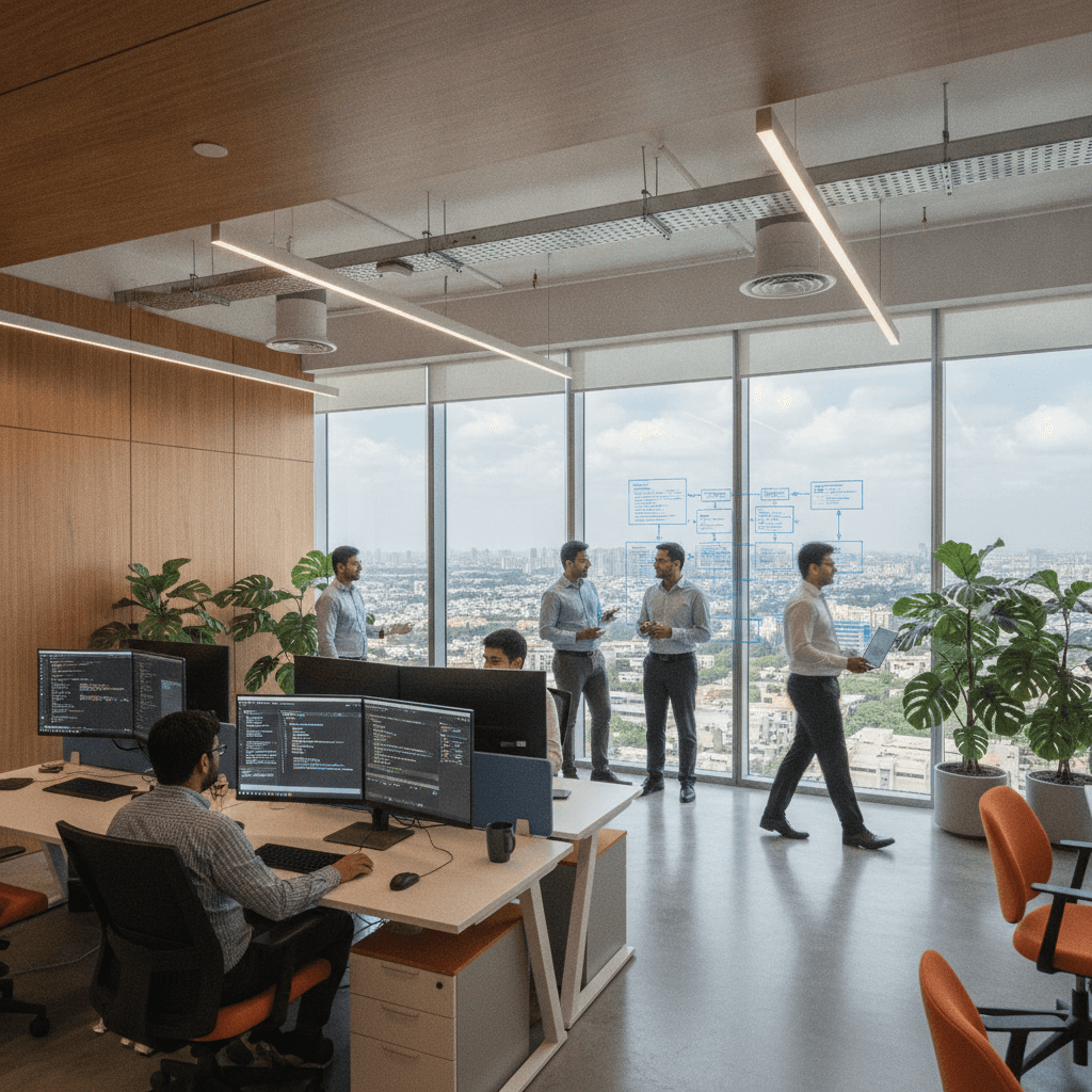 The K IT Services team at work in our Hyderabad office